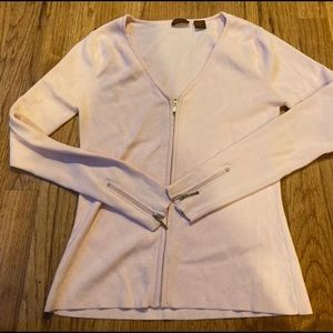 Barami soft pink full zip sweater csrdigan